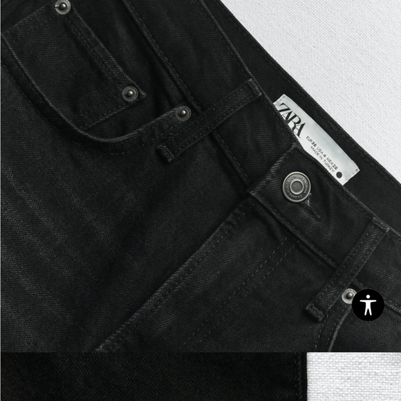 Zara black slim jeans denim with detachable feather fur - Picture 8 of 13